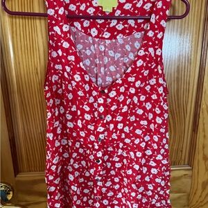 Maeve Red and White Floral Sleeveless Dress